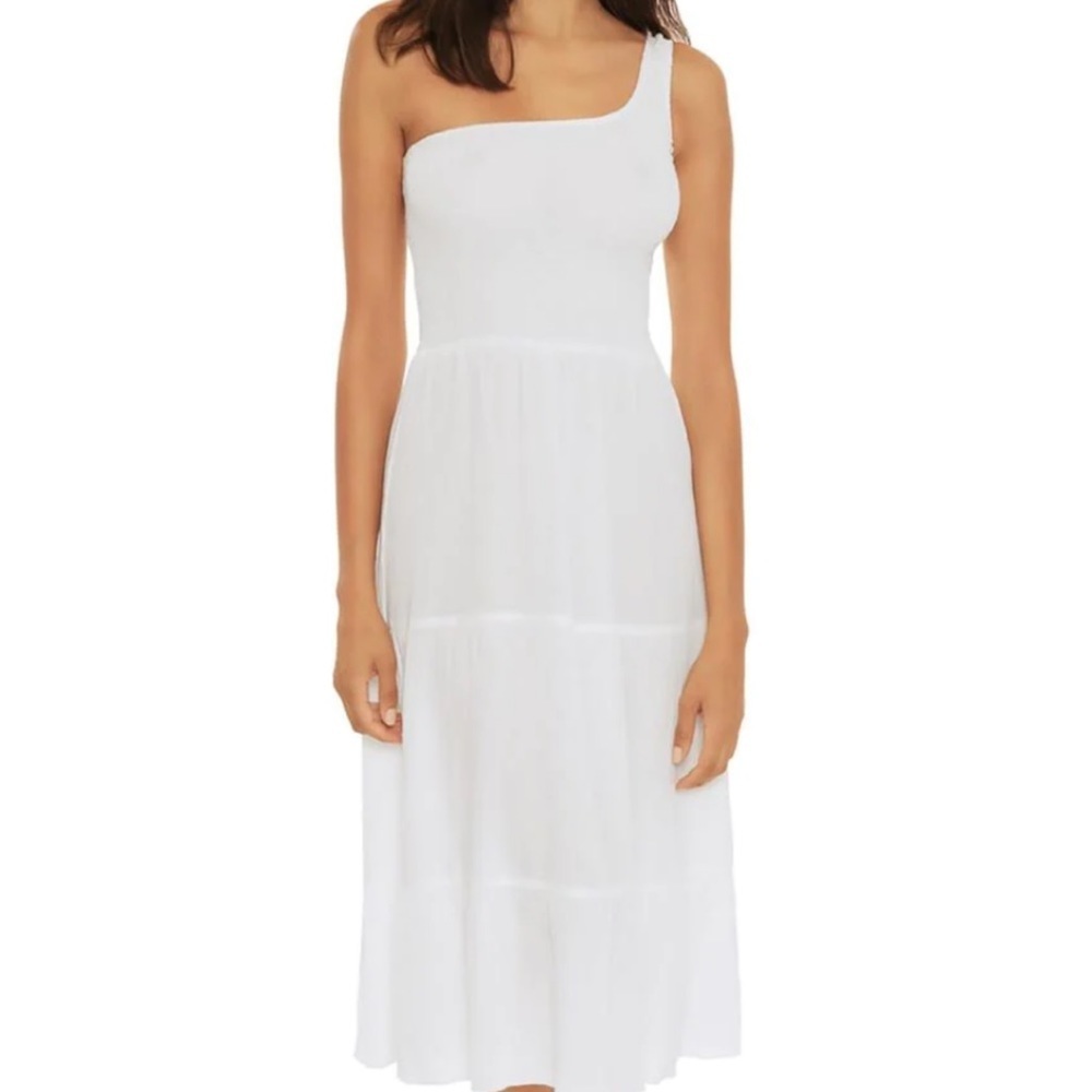 Becca Swim Women's Ponza Smocked Dress in White NEW